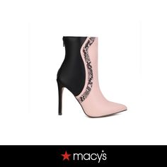 in stock Chic Pink Heeled Boots With Round Toe, Pink Ankle Boots For Evening, Elegant Pink Heeled Boots For Spring, Pink High Heeled Boots For Evening, Pink High Heel Boots For Evening, Trendy Pink Heeled Boots For Night Out, Chic Pink Heeled Boots With Pointed Toe, Elegant Pink Evening Boots, Chic Pink Boots With Reinforced Heel