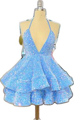 Blue Sparkle Birthday Dress, Light Blue Glitter Dress Short, Cocktail Dresses 2023, Light Blue Sequin Cocktail Dress, Blue Sequin Halter Neck Dress, Light Blue Sleeveless Sequin Mini Dress, Women Cocktail Dresses, Dresses 2023, Womens Cocktail Dresses