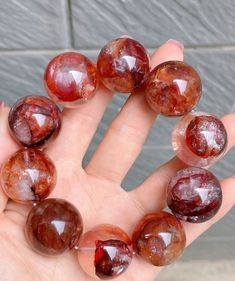 Material: Natural Red Hematoid Lepidocrocite Quartz beads  size :  23mm   quantity: one strand 6mm approx 29 pcs one strands 7mm approx25 pcs one strands 8mm approx 22 pcs one strands 9mm approx 21pcs one strands 10mm approx 19 pcs one strands 11mm approx 18pcs one strands 12mm approx 16 pcs one strands 13mm approx 16 pcs one strands 14mm approx 15 pcs one strands 15mm approx 14pcs one strands 16mm approx 14 pcs one strands 17mm approx 13pcs one strands 18mm approx 13pcs one strands 19mm approx Amber Beaded Bracelets With Large Beads As Gift, Large Beaded Round Crystal Bracelet For Gift, Handmade Red Crystal Bracelet, Healing Bracelets With Large Beads, Handmade Amber Crystal Bracelet With Round Beads, Orange Crystal Bracelet As Gift, Round Bracelets With Large Beads As Gift, Orange Round Crystal Bracelet Gift, Gift Orange Crystal Bracelet