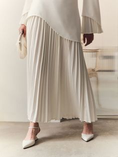 Maxi dress with pleated details :: LICHI - Online fashion store Elegant Dresses With Pleated Bodice And Flared Skirt, Feminine Pleated Waist Maxi Dress For Spring, Chic Pleated Maxi Dress, Chic Pleated Chiffon Dress With Pleated Bodice, Chic Maxi Length Pleated Dress, Chiffon Pleated Midi Dress, Chic Chiffon Pleated Dress With Pleated Bodice, Elegant Flowy Maxi Skirt In Solid Color, Elegant Solid Color Flowy Maxi Skirt