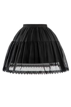 PRICES MAY VARY. {Adjustable Waistline Petticoat}: This fishion petticoat skirt is one size.Waist:65-106cm(25.5"-41.7")The waistband is elastic for easy adjustment and is designed with a three-dimensional construction to prevent nudity and not easily deformed.Made of high quality materials, soft and skin-friendly, won't stimulate your tender skin. {Short Petticoat Feature}: High waisted, wide elastic waistband, Lace edge，double layer, knee length victorian petticoat underskirt.Two hoop metal fis Black Petticoat Skirt Outfit, Lace Skirt With Lace Trim For Costume Party, Black Ruffled Skirt, Victorian Petticoat, Hoop Petticoat, Poofy Skirt, Petticoat Skirt, Adjustable Dress, Dress Ruffles