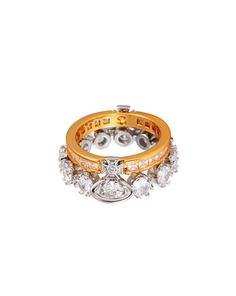 This beautiful ring is crafted from high-quality 24K gold plated over copper, accented with sparkling 5A grade cubic zirconia stones and exquisite detailing. Its bold design combines luxury and elegance, making it the perfect statement piece for any occasion. With a polished mirror finish and a comfortable fit, this ring is both stylish and durable. Details: Material: 24K gold-plated copper with a mirror-polished finish Main stones: 5A cubic zirconia Dimensions: Height 2.0 cm, Width 2.0 cm Weight: Approx. 5.9g Comfortable and stylish for daily wear Missy Jewelry Band Rings Collection Luxury Gold Plated Rings With Plating, Gold Marquise Crystal Ring For Anniversary, Elegant Gold Marquise Cut Crystal Ring, Gold Marquise Cubic Zirconia Ring, Gold Marquise Ring With Cubic Zirconia, Luxury Yellow Gold Crystal Ring With Cubic Zirconia, Gold Marquise Cut White Topaz Rings, Gold Rings With Marquise Cut White Topaz, Gold Crystal Ring With Diamond Accents