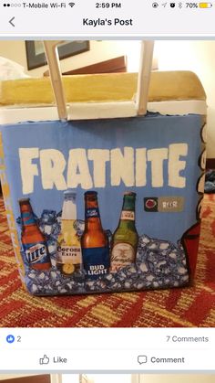 an instagramted photo of beer coolers with the word frattie on it