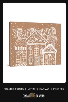 a brown and white poster with the words sweet houdin on it's side