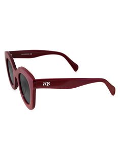 These Aqs’ Sunglasses Take A Contemporary Approach To Eyewear While Still Channeling The Right Amount Of Retro. Made In Italy From Semi-Transparent Acetate, Their Round Design Features Thick Frames That House Solid Uv-Proitective Lenses. Style Yours With Neutral Tailoring And Stripes To Accentuate The Elegance. 100% Uv Protection Solid Lenses Plastic Made In Italy Size 47mm Lens Width 28mm Bridge Width 145mm Temple Length. Womens - Sunglasses > Saks Off 5th. Aqs. Color: Burgundy. Formal Sunglasses With Mirrored Lenses In Acetate, Trendy Formal Acetate Cat Eye Sunglasses, Party Sunglasses With Uv Protection And Acetate Frame, Red Sunglasses For Summer Formal Events, Red Sunglasses For Formal Summer Events, Acetate Sunglasses With Polarized Lenses For Party, Formal Red Sunglasses For Summer, Casual Red Cat Eye Sunglasses With Uv Protection, Brown Round Frame Polarized Sunglasses