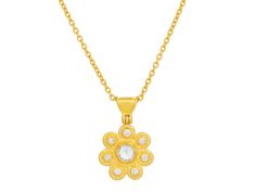 GURHAN, GURHAN Pointelle Gold Diamond Pendant Necklace, Flower Shaped Stone Cluster 22k Yellow Gold Flower Pendant Necklace, Gold Diamond Pendant Necklace, Opal Gifts, Opal Birthstone, Necklace Flower, Gold Flower, Recycled Gold, Diamond Pendant Necklace, Pure Gold