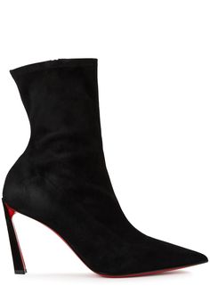 Long Description#Info & Care# Christian Louboutin suede ankle boots  Heel measures approximately 3.5 inches/ 90mm  Signature red sole, pointed toe  Zip fastening at side  Please note, we ask that all Christian Louboutin shoes be tried on carpeted flooring. Damage to the signature red sole may make them unsuitable to return. The red lacquer of the soles will wear with use. This is not a manufacturing error and is a result of normal wear and tear. Please consult a specialist in leather care for specific advice. We recommend keeping the leather clean and dry using a soft cloth and always protect from rain and moisture. Avoid contact with abrasive surfaces. Always store away from direct light and heat and in the dust bags provided. #Size & Fit# Narrow across the toe Ankle Boots Heel, Boots Heel, Shoes Boots Ankle, Red Lacquer, Red Sole, Leather Cleaning, Suede Ankle Boots, Leather Care, Louboutin Shoes