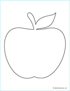 an apple with a leaf on it is outlined in the shape of a rectangle