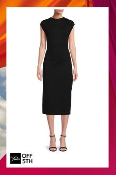 Cap Sleeve Midi Sheath Dress Simple Elegant Black Dress, Conservative Dresses Classy, Professional Dresses For Work, Conservative Dresses, Black Dresses Classy, Classic Black Dress, Elegant Black Dress, Simple Pearl, Midi Sheath Dress