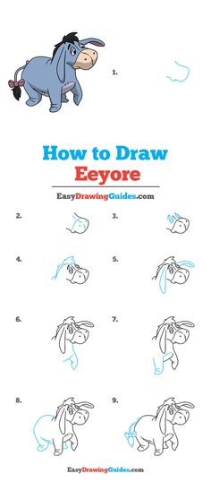 how to draw eeyoe from the movie winnie the pooh with easy drawing guides