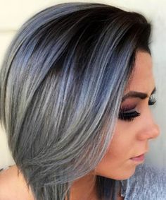 Warning: These grey and silver strands are going to give you major hair envy Gray And Silver Hair, Blond Cenușiu, Silver Hair Short, Silver Blue Hair, Gray Wigs, Grey Hair Dye, Gorgeous Gray Hair, Hair Color Unique, Medium Bob