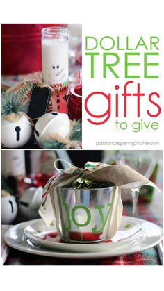 dollar tree gifts to give for the holiday season with free printable tags and labels