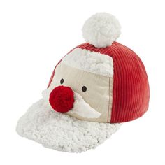 Ribbed minky baseball hat with embellished details. Adjustable for sizing. Baby Santa, Christmas Baseball, Santa Cap, Red Plaid Scarf, Soft Hats, Hudson Baby, Santa Face, Christmas Truck, Santa Baby