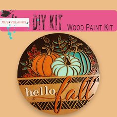 the diy kit for wood paint kits includes pumpkins and gourds