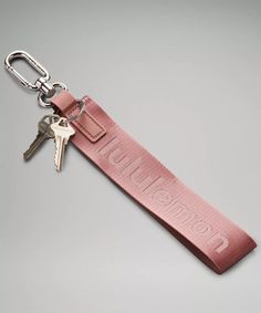 Never Lost Keychain | Unisex Bags,Purses,Wallets | lululemon Lulu Lemon Keychains, Trendy Bag Charm With Key Clip For Everyday Use, Pink Keychain With Key Clip For Everyday Use, Never Lost Keychain, Vehicle Decor, Shopping Spree, Bags Purses, Christmas Wishlist, Car Keys