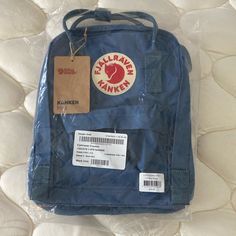 New* Kanken Mini Backpack In The Color Blue Ridge. Never Used. Stored In Original Packaging And Tags Included. Fjallraven Kanken Mini Backpack, Fjallraven Kanken Mini, Fjällräven Kånken, Kanken Mini, Aesthetic Backpack, Mini Backpacks, The Color Blue, Kanken Backpack, Fjallraven Kanken