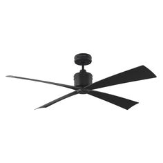 a black ceiling fan against a white background