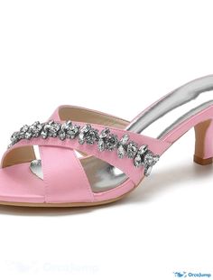 OrcaJump - Femme Chaussures de Mariage Sandales à Talon Carré Kitten, Ouvertes, Élégantes et Wedding Shoes Sandals, Spring Heels, Elegant Minimalism, Rosy Pink, Sandal Fashion, Rubber Heels, Kitten Heel, Wedding Trends, Work Casual