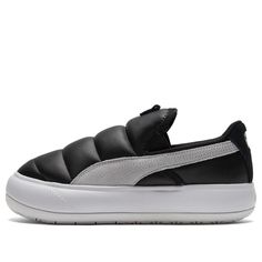 Puma Suede Mayu Slip-On Sneakers/Shoes Black White Sneakers, White Shoes Sneakers, Black And White Sneakers, Puma Suede, Low Top Sneakers, Sneakers Shoes, Skate Shoes, White Sneakers, Slip On Sneakers