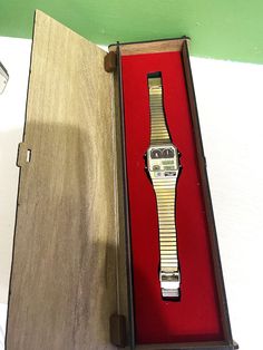 Title;Rare Vintage CITIZEN Ana-Digi TEMP 8984-086503Y Wrist watch/ GN-4-S Japan Very good condition/ With Handmade Special Wooden Box ✔️ ✈🎁 Fast shipping UPS Express (Europe 2-3 days) (America 3-5 days) (Australia 5-8 days) (Canada-4-8 days) i will be send  ✈ ⚫️  Vintage CITIZEN Ana-Digi TEMP Watch  🟣   Handmade Special Wooden Box Vintage 1980s Original Citizen Watch  ✅ Brand  : Citizen  ✅  Bezel Color : Gold  ✅ IndicesBaton : Indexes  ✅  Caseback:  Snap  ✅  Case Material : Brass, Stainless Steel, Gold Plated  ✅  Band Color: Black, Gold  ✅  Dial Color : Black  ✅ Case Color : Gold  ✅  Watch :  ShapeRectangle  ✅  Style : Classic, Luxury, Casual  ✅  Features : Chronograph, Day/Date, Water-Resistant, Alarm,   ✅  Backlight  ✅  Movement : Quartz  ✅   Type: Wristwatch  ✅    Band: MaterialStainl 1980s Bands, Citizen Watch, Vintage Display, Black Case, 8 Days, Wrist Watches, Style Classic, Wooden Box, Watch Brands