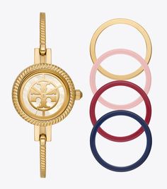 Reva Bangle Watch Gift Set: Women's Designer Strap Watches | Tory Burch Tory Burch Watch, Womens Fashions, Womens Designer Watches, Fall Fashions, Bangle Watches, Watch Gift, Tory Burch Jewelry, Top Rings, Stainless Steel Bangles