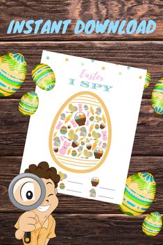 an easter egg hunt with the text instant printable