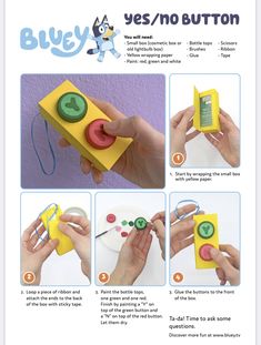 instructions on how to make an origami button with buttons and glues for sewing