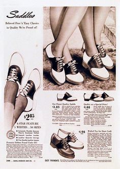 1940s Shoes, Saddle Oxfords, Fashion 1940s, Shoes Ads, Vintage Blog, Saddle Shoes, 40s Fashion, Va Va Voom, Old Ads