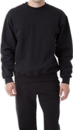 Fleece Crew Sweats For Athleisure, Fleece Sweats In Athleisure Style, Fleece Crew Sweats In Athleisure Style, Fleece Crew Neck Sweats For Athleisure, Fleece Crew Neck Sweats In Athleisure Style, Fleece Sweater For Athleisure, Fleece Long Sleeve Sweatshirt For Jogging, Black Fleece Sweats With Ribbed Waistband, Solid Color Fleece Athleisure Sweater