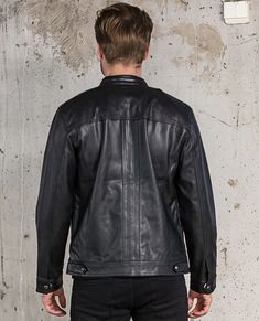 ONLY & SONS black faux leather jacket. Zipper fastening, button on the collar. Two zippered front pockets, one crotch pocket. Decorative embroidery on the shoulders and sleeves, decorative seam on the back. A light leather jacket for the mildest weather! Urban Leather Jacket With Zipper Closure For Work, Fall Biker Leather Jacket With Button Closure, Urban Leather Jacket With Zipper For Work, Biker Leather Jacket With Button Closure For Work, Black Leather Biker Jacket With Faux Pockets, Workwear Biker Jacket With Button Closure, Biker Jacket With Button Closure For Work, Classic Leather Jacket With Faux Front Pockets, Fall Business Biker Jacket With Snap Buttons