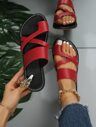 Toe Ring, Leather Slippers, Toe Rings, Women's Summer Fashion, Cross Straps