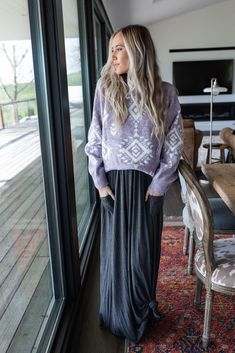 Pocketed Maxi Skirt - Charcoal | Three Bird Nest Boho Outfits Bohemian, Beach Chic Fashion, Maxi Skirt Winter, Winter Maxi, Light Blue Knit, Three Bird Nest, Maxi Outfits, Knit Maxi Skirt, Bohemian Clothing