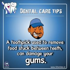 A toothpick used to remove food stuck between teeth, can damage your gums. Toothpick, Dental Care, Gum, Canning