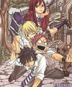 an anime book cover with the title, fairy tail academy