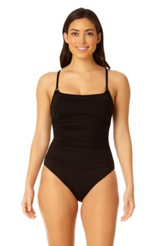 Women's Shirred Lingerie Maillot One Piece - Anne Cole Elegant Tankini With Built-in Bra, Elegant Underwire Tankini With Lined Body, Elegant One-piece Tankini For Sunbathing, Elegant Tankini With Lined Body For Pool, Elegant Solid Tankini For Sunbathing, Elegant Solid Color Tankini For Sunbathing, Elegant Solid Color Tankini For Poolside, Elegant Tankini With Built-in Bra For Sunbathing, Elegant One-piece Tankini With Built-in Bra