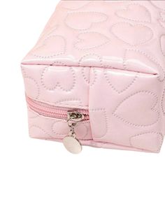 Pink Heart Quilted Makeup Bag Add a touch of girly charm to your makeup routine with this beautiful pink heart quilted makeup bag. Perfect for storing all of your cosmetics and essentials. Keep your supplies organized and protected in this chic pink heart quilted makeup bag. Trendy Pink Cosmetic Storage Pouch, Trendy Pink Cosmetic Pouch, Cute Pink Compact Bag, Cute Compact Pink Bag, Pink Portable Cosmetic Bag, Trendy Pink Cosmetic And Toiletry Storage Gift, Pink Quilted Bag For Gift, Pink Feminine Rectangular Cosmetic Bag, Feminine Pink Rectangular Cosmetic Bag