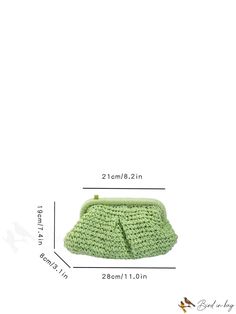 BirdinBag - Chic Hollow Straw Bag, Ideal for Summer Beach Travel Trendy Beach Crossbody Clutch, Chic Green Shoulder Bag For Beach, Chic Green Shoulder Bag For The Beach, Trendy Crossbody Clutch For The Beach, Green Summer Straw Pouch Bag, Green Pouch Straw Bag For Vacation, Green Summer Pouch Bag, Green Pouch Bag For Summer, Green Handheld Straw Bag For Travel