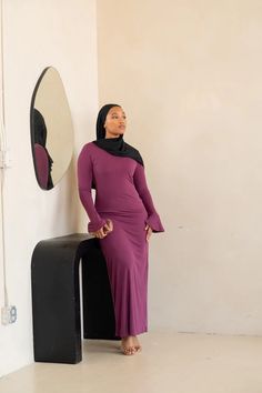 Purple Maxi Trumpet Sleeve Dress – ShopFatimaDiallo Spring Modest Abaya With Modesty Panel, Modest Abaya With Modesty Panel For Spring, Spring Abaya With Modesty Panel, Modest Maxi Dress With Modesty Panel, Elegant Long Maxi Dress With Modesty Panel, Elegant Spring Abaya With Modesty Panel, Spring Maxi Length Abaya, Modest Maxi Length Abaya For Fall, Elegant Long Sleeve Maxi Dress For Eid