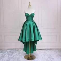 Green evening dress, sexy, high low party dressMaterial:satinColor:as pictureStyle:high lowFeatures:fashionThis dress could be custom made, there are no extra cost to do custom size and color.1, If the color is customized, please note the color & card number.&ltp&gt2,You can choose standard size or custom size . If dress is custom made, we need to size as following:</p>&ltbr/>&ltp>*Bust__________inch/cm</p>&ltbr/>&ltp>*Waist __________inch/cm&l Homecoming Dresses Green, Green Satin Prom Dress, Party Dress Green, High Low Party Dresses, High Low Evening Dresses, High Low Prom Dress, Green Evening Dress, Green Prom, Dress Homecoming