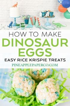 how to make dinosaur eggs with rice krispie treats in the shape of an egg