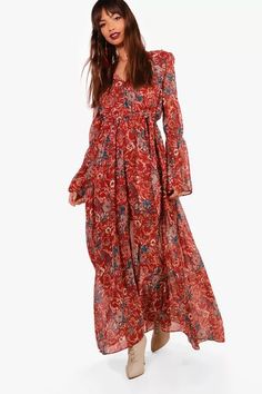 Gabriella Bohemian Tie Detail Maxi Dress | boohoo Bohemian Formal, Bohemian Schick, Maxi Dress Boho Chic, Latest Maxi Dresses, Dresses By Style, Boho Maxi Dresses, Bohemian Style Clothing, Maxi Dress Collection