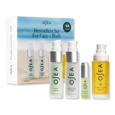 Bestsellers Set For Face + Body - OSEA | Ulta Beauty Osea Skincare, Medical Grade Skin Care, Skincare Kit, Daily Skincare Routine, Serum Face, Cream Serum, Kit Design, Skin Hydration, Oil Cleanser