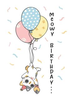 cute funny Birthday calico kitten cat with balloons, Meowy Birthday, cheerful pet animal cartoon doodle character drawing Birthday Doodle, Vector Nature, Doodle Characters, Cartoon Doodle, Calico Kitten, Cute Cat Drawing, Drawing Drawing, Animal Cartoon