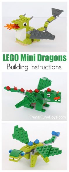 lego mini dragon building instructions for kids to learn how to build it with their own hands