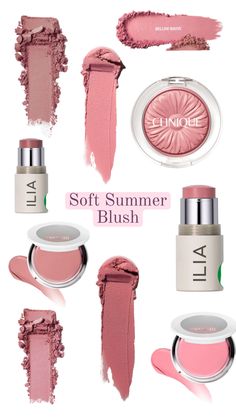 Soft Summer Makeup Tutorials, Soft Summer Eye Makeup, True Summer Blush, Soft Summer Makeup Palette, Soft Summer Blush, Soft Summer Makeup Looks, Soft Summer Lipstick, Summer Makeup Palette, Makeup Soft Summer