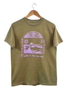 LOWROAD TEE Khaki Relaxed Fit Graphic Print T-shirt, Vintage Green T-shirt With Graphic Design, Khaki Graphic Tee With Graphic Print, Retro Green T-shirt With Screen Print, Linoleum Prints, Road Graphic, Linoleum Print, Take The High Road, Portsmouth Nh