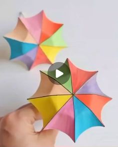 Origami Umbrella, Kids Craft Projects, Umbrella Craft, Preschool Craft Activities, Daily Crafts, Paper Umbrellas, Jute Crafts, Origami Easy, Paper Crafts Diy Kids