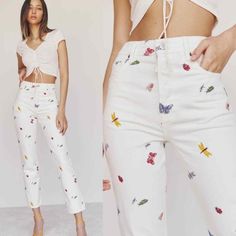 Amazing Pants! Worn Once And In Perfect Condition White Tapered Leg Bottoms For Spring, Spring White Tapered Leg Bottoms, Butterfly Jeans, Reformation Jeans, Jeans Size, Straight Leg, Color White, Women Jeans, Pants