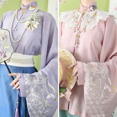 An adorable cat is on one side of the collar. On the other side is a blouse embroidered with blooming flowers. The sleeves are embroidered with flowers and chrysanthemums swaying in the wind. An item that exudes an oriental and elegant atmosphere. Beauty is timeless. 
 
 
 Delivery schedule 
 
 It will take about 1 and a half to 2 months from order to delivery. 
 
 
 Color 
 
 Light purple 
 Light pink 
 Ivory 
 Light blue 
 
 
 Size 
 
 S size 
 
 
 Length: 69cm 
 Bust: 76-84cm 
 Both sleeve le Elegant Spring Blouse With Embroidered Hem, Embroidered Stand Collar Blouse For Spring, Embroidered Blouse With Stand Collar For Spring, Embroidered Spring Blouse With Stand Collar, Spring Embroidered Blouse With Stand Collar, Tops With Embroidered Sleeves For Wedding And Spring, Spring Tops With Embroidered Sleeves For Weddings, Spring Top With Embroidered Sleeves For Weddings, Spring Wedding Tops With Embroidered Sleeves