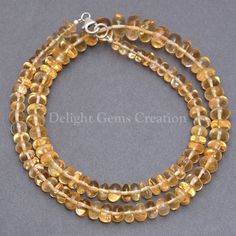 PRODUCT DETAIL :ITEM : CITRINE BEADED NECKLACEITEM CODE :  DGC538ITEM NAME :NECKLACEGEMSTONE :  CITRINEBEADS SHAPE : SMOOTH RONDELLELENGTH :   18 INCH APPROXBEADS SIZE:  6-10 mm ApproxWEIGHT :  180 Cts. APPROXCUSTOMIZATION/BULK ORDER : AVAILABLEPLEASE FEEL FREE TO CONTACT IF YOU REQUIRE ANY FURTHER INFORMATION. Halloween Beaded Jewelry, Tigers Eye Necklace, Citrine Beads, Citrine Necklace, Semi Precious Beads, Citrine Crystal, Natural Citrine, Necklace Gemstone, Matching Bracelets